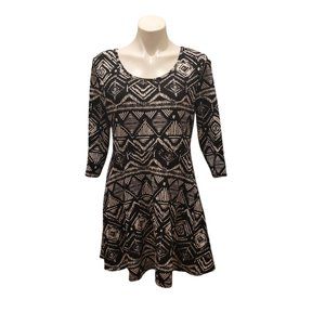 Geometric Fit 'n Flare Dress